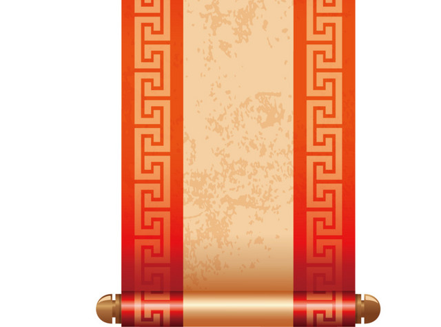 中国风卷轴元素矢量图形