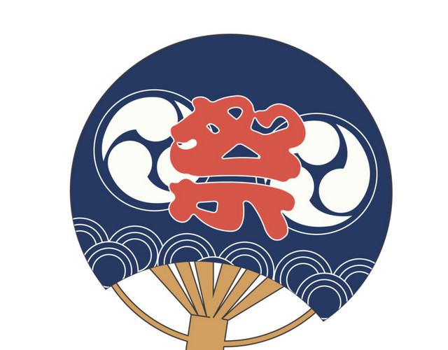 矢量日式古典折扇素材