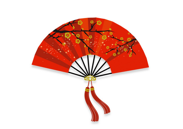 古典折扇免抠元素