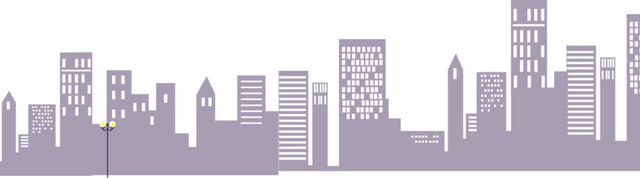 城市建筑半透明插画设计