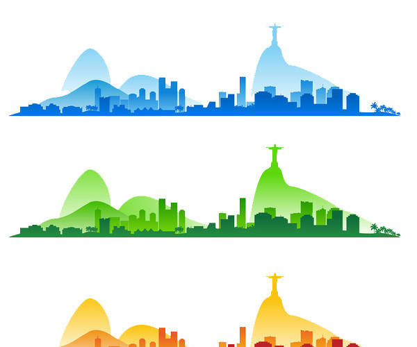 卡通彩色城市建筑插画组图