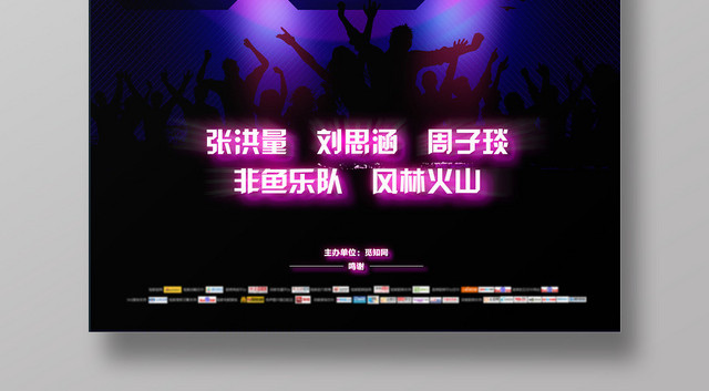 炫酷星光音乐节极致享受宣传海报