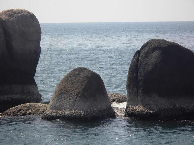 景观 岩 海 泰国 苏梅岛 性质 岩石景观 悬崖 石头