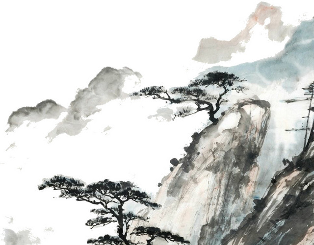 傲立的松柏风景素材