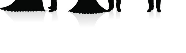 卡通人物婚礼结婚剪影素材