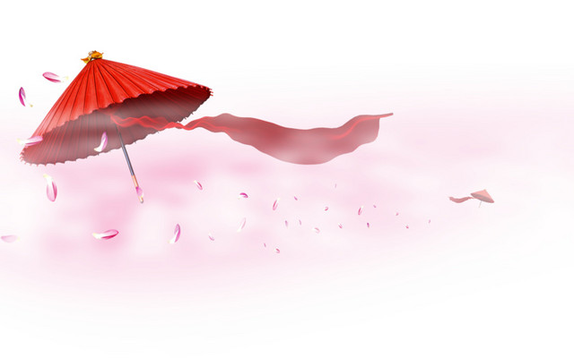 红色雨伞装饰素材