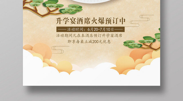 中国风谢师宴升学宴毕业金榜题名海报