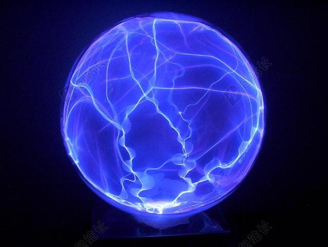等离子 全球 玻璃 玻璃 科学 蓝色 发光 光 能源 球