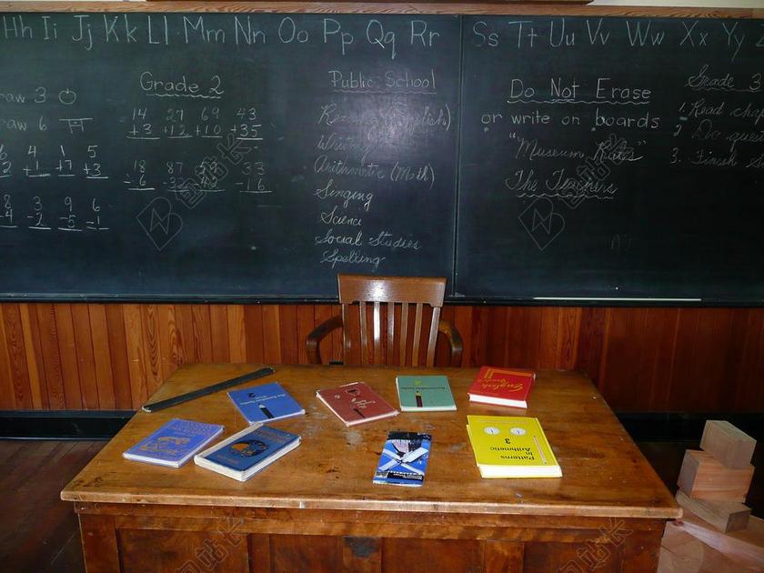 黑色教育英文书桌黑板背景图片