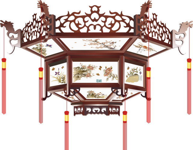 中秋节装饰屋顶