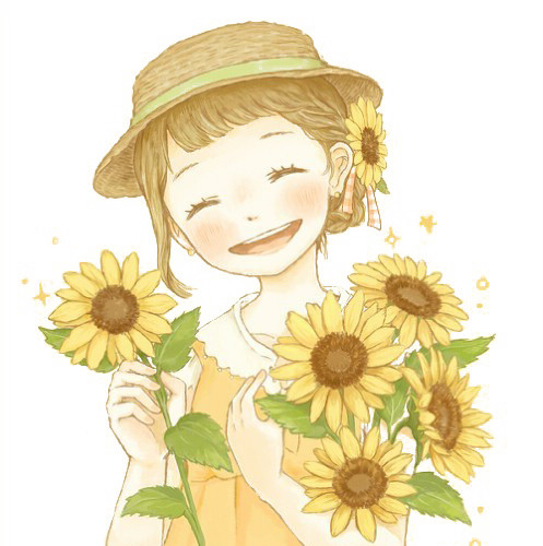 手拿向日葵的女孩