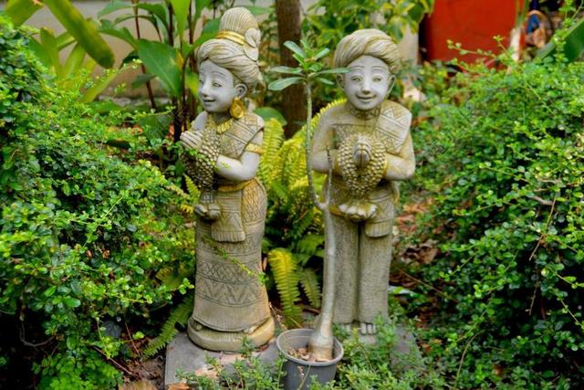 对 造像 花园 雕塑 古代 结构 符号 石 装修 纪念碑
