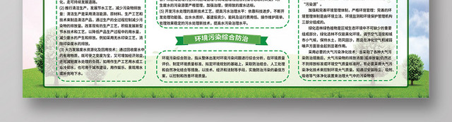 绿色清新减少污染推进生态文明环保宣传栏保护环境展板设计