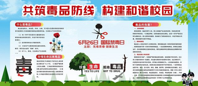 626校园禁毒公益慈善禁毒宣传栏