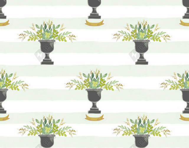 植物条纹盆栽背景矢量素材