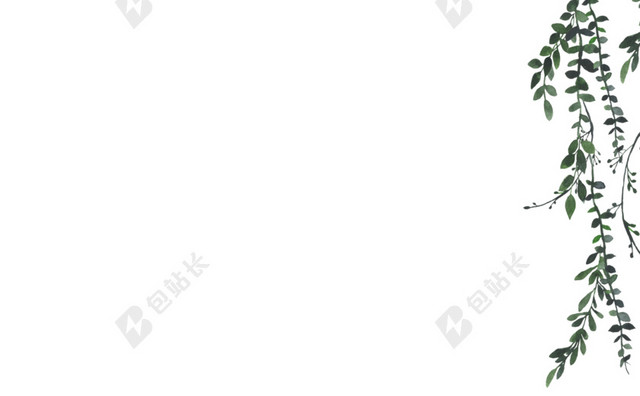 右侧绿色装饰树枝矢量素材