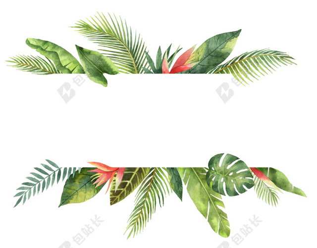 上下对称装饰植物矢量素材