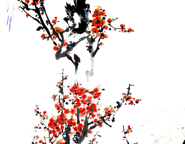 中国风水墨梅花素材