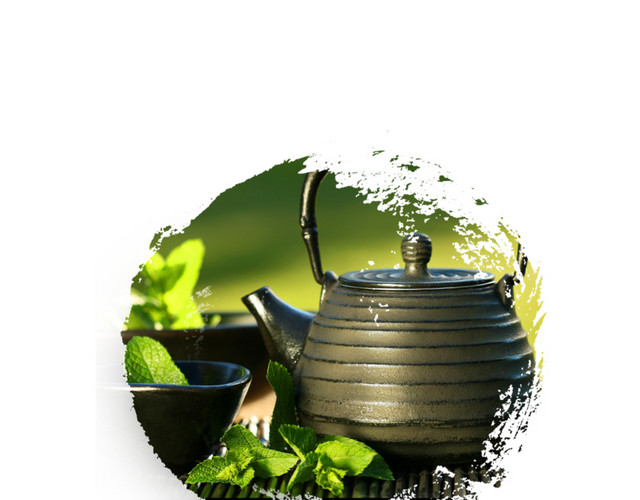 水墨茶道素材