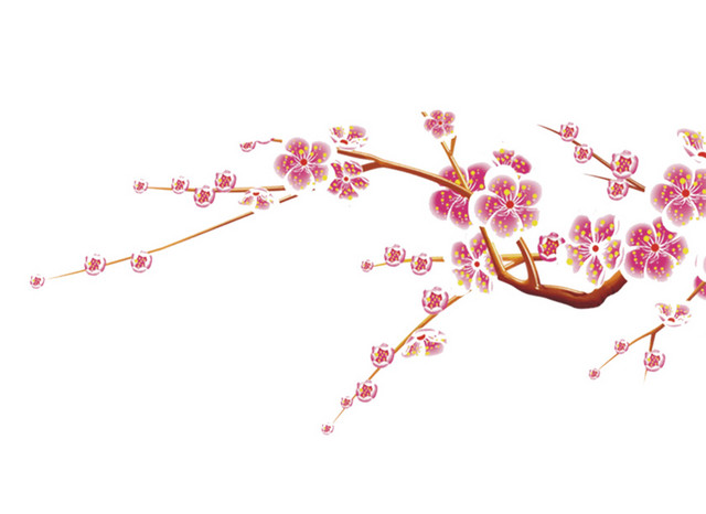 水墨桃花素材