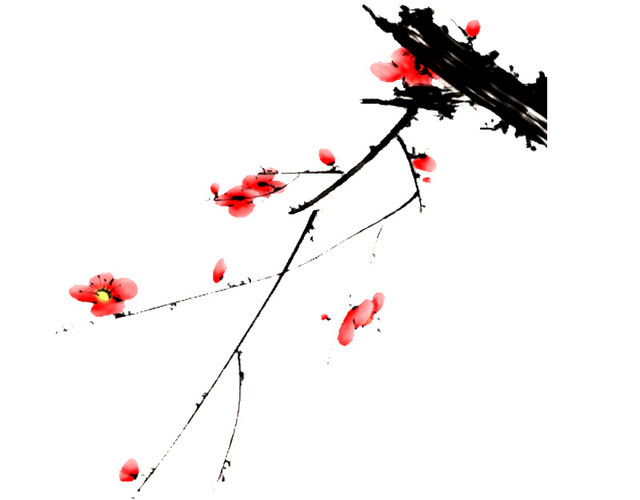 中国风水墨梅花素材