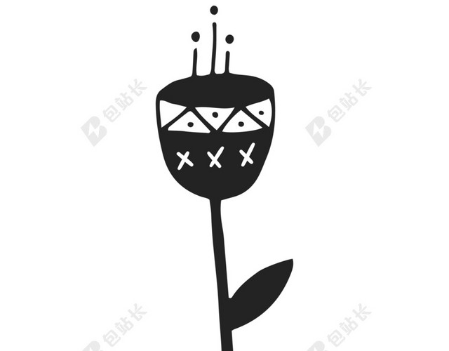 可爱卡通形象小花素材