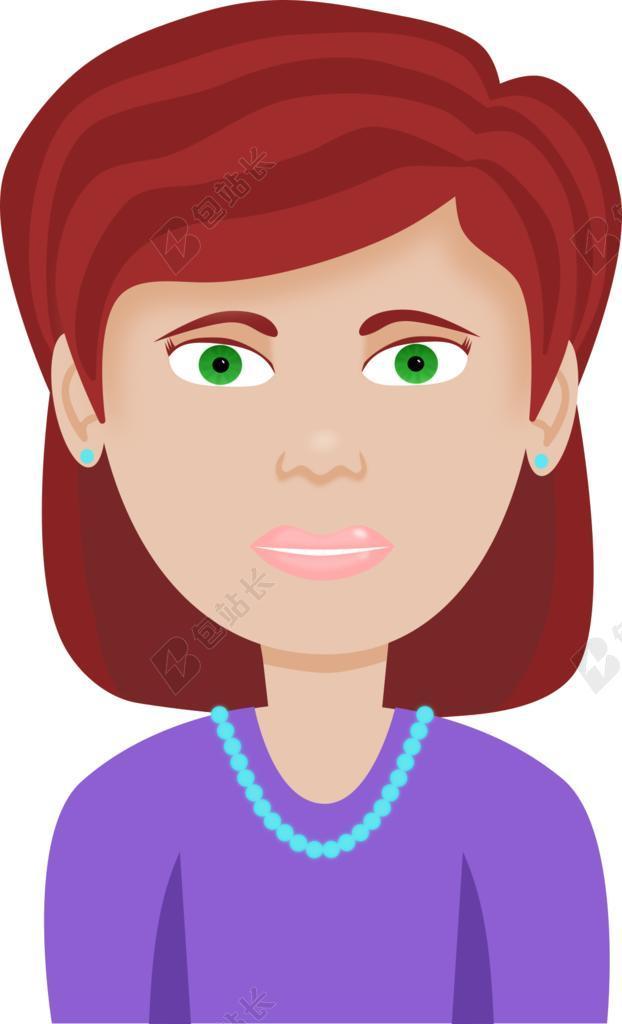 白色漫画人像女人背景图片