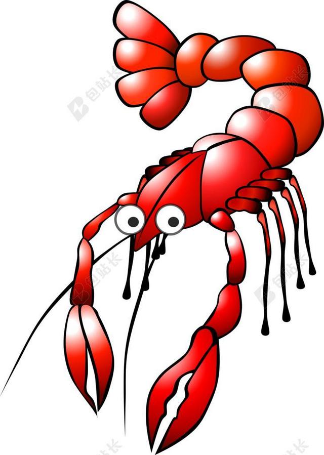 卡通 小龙虾 龙虾 海