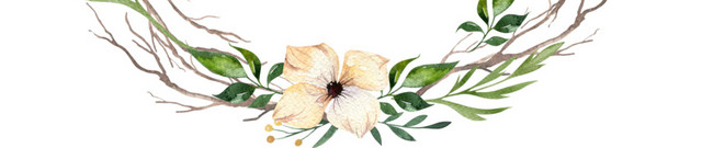 梦幻绿叶花朵花环素材
