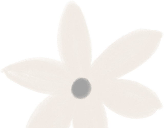 六瓣花朵水彩素材