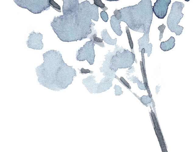 水墨花朵素材
