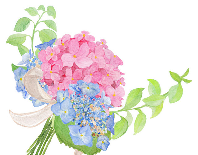 手绘水彩花装饰素材
