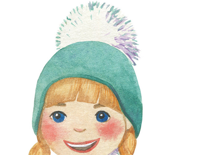 小孩子雪中玩耍矢量元素