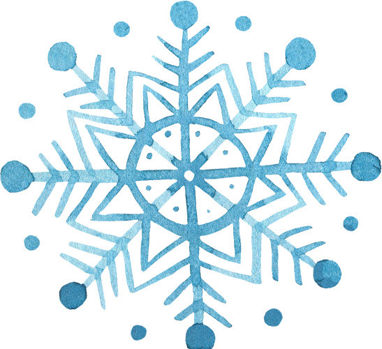 手绘卡通雪花素材