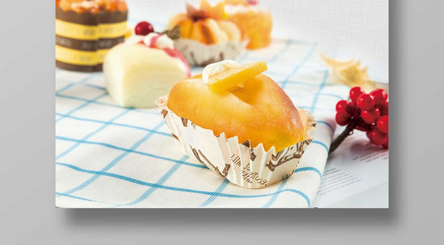 淡雅简约面包甜品烘焙蛋糕店面包甜品宣传海报
