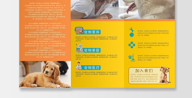 清新可爱宠物店萌宠之家动物宣传三折页