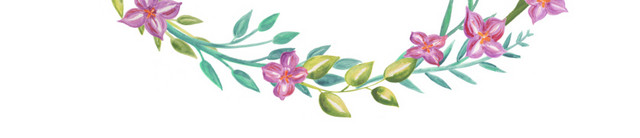 手绘水彩花卉花环素材