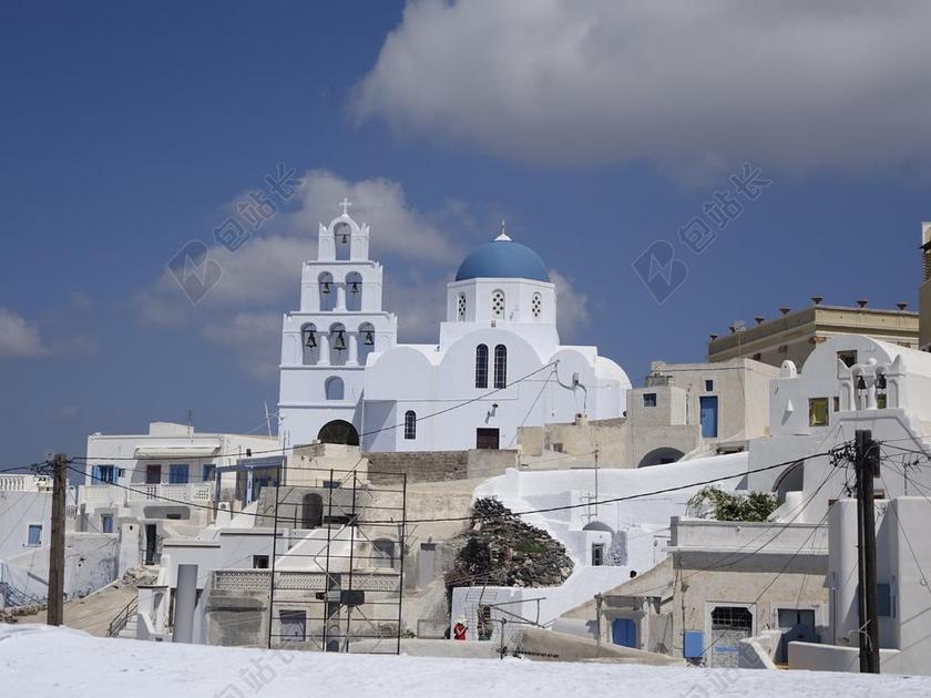 夏季 太阳 希腊 圣托里尼岛