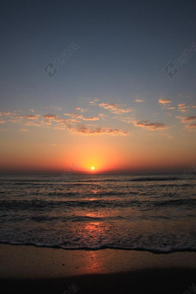 黑 黑暗 景观 上午 橙色 红色 海 太阳 日出 水