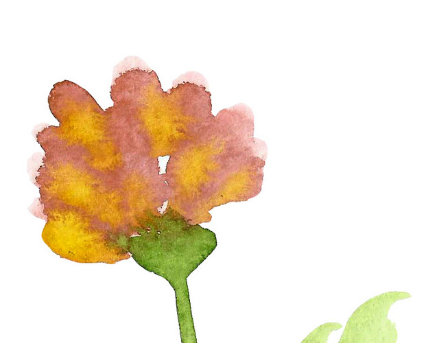 水彩手绘花矢量素材图