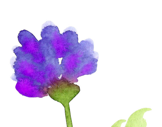 水彩手绘花矢量素材图