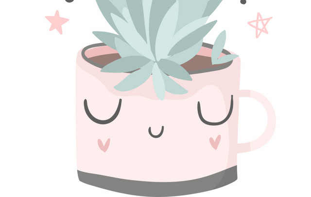 卡通盆栽