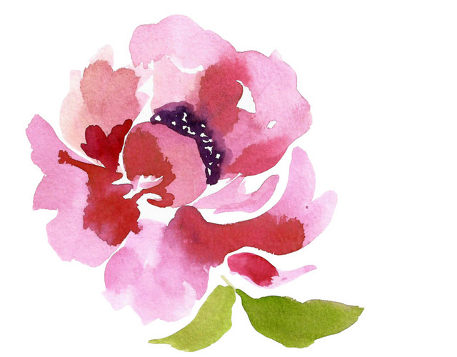 水彩手绘花矢量素材图