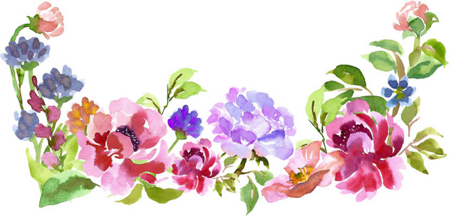 水彩手绘花环矢量素材图