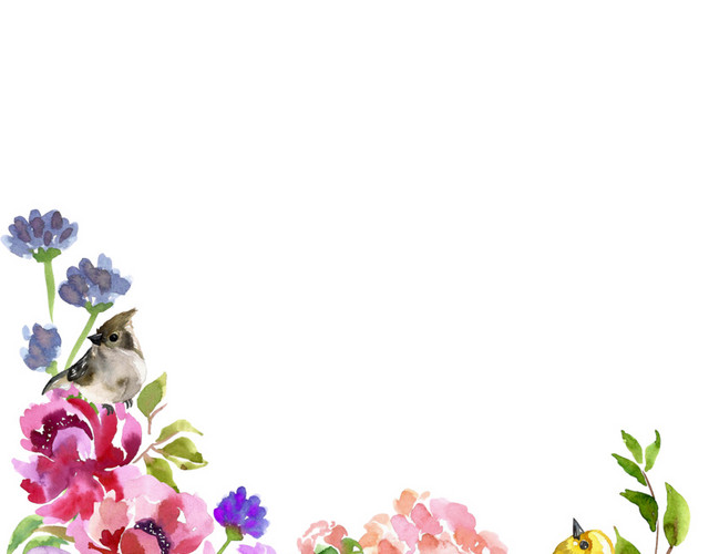 水彩手绘花矢量素材图
