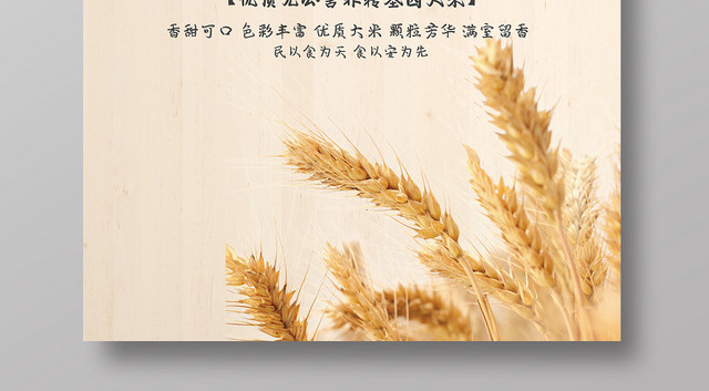 农产品大米肉色简约海报