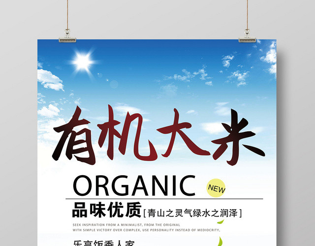 有机大米农产品简约海报