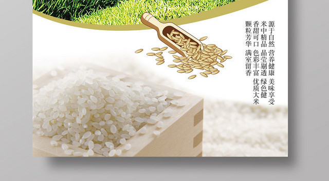 原生态大米农产品简约海报