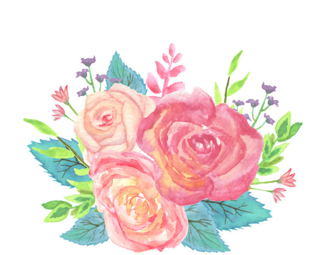水彩花素材