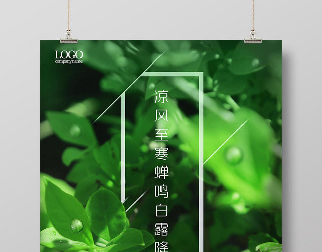 绿色简约大气二十四节气白露宣传海报